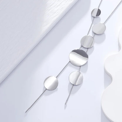 Fashion in Europe and The United States Temperament Large Round Piece Long Necklace Women's Personality Simple Collarbone Chain