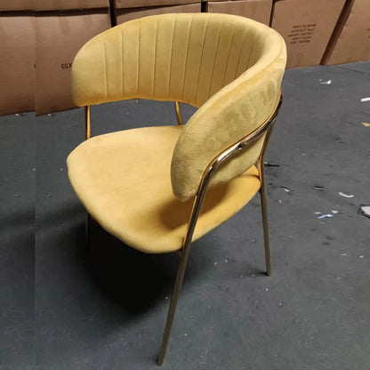 A Italian Style Modern Elegant White Cream Home Metal Legs Armrest Cafe Restaurant Chair Black Modern Velvet Dining Room Chairs