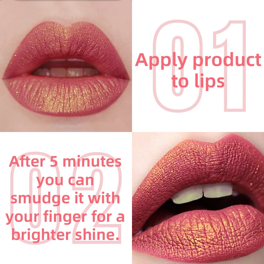 1PC Glitter Metallic 14 Colors Lip Glaze Shiny Long Lasting Lip Gloss Liquid Lipstick Korean Makeup Lip Oil Lip Tint...