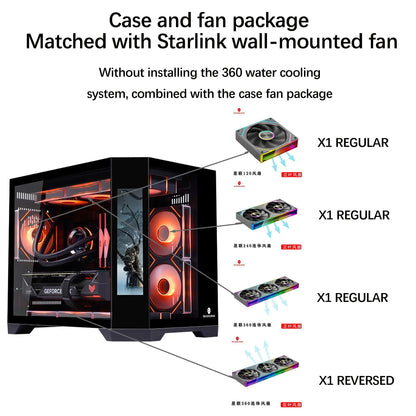 WJCOOLMAN Dreamer secondary screen version sea view room computer case M-ATX desktop computer case supports 360 water cooling