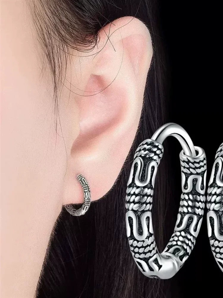Vintage Cool Huggie Hoop Earrings For Men Women Fashion Indian Boho Jewelry Accessories Gift Party