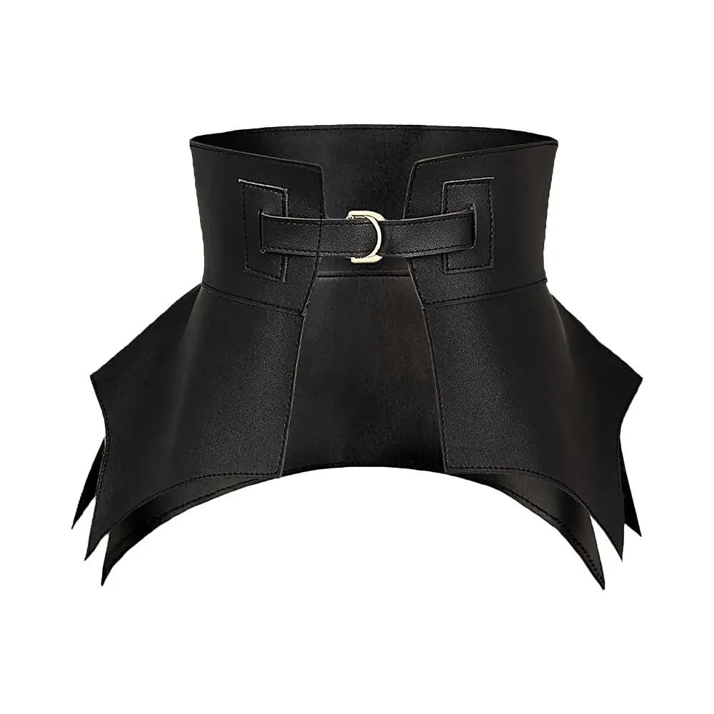 Black Brown Irregular Pu Leather Long Wide Belt Punk Style Women Fashion Autumn Winter Waistband Corset Belt | Kimlud...