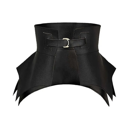 Black Brown Irregular Pu Leather Long Wide Belt Punk Style Women Fashion Autumn Winter Waistband Corset Belt | Kimlud...