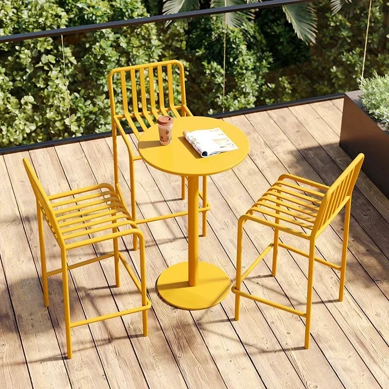 Iron Modern High Chairs Lounge Outdoor Garden Patio Reception Unique Relaxing Bar Stools Fashion Taburetes De Bar Bar...