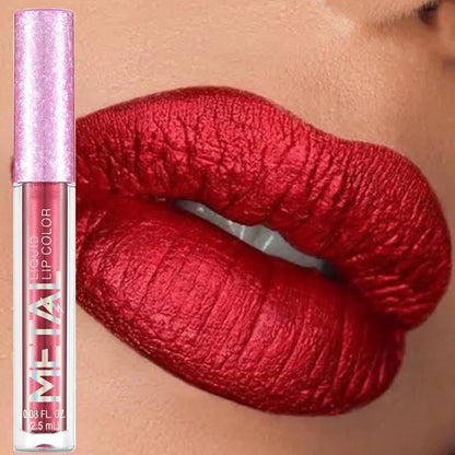 Matte Metallic Liquid Lipstick 12 Colors Waterproof Lasting Glitter Lip Gloss Shiny Shimmer Lip Tint Party Festival Lips...