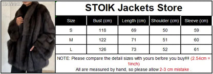 Women Thick Faux Fur Coat Lapel Hidden Button Loose  elegant lady Outerwear 2025 Fashion Female Street Commute Overcoat New