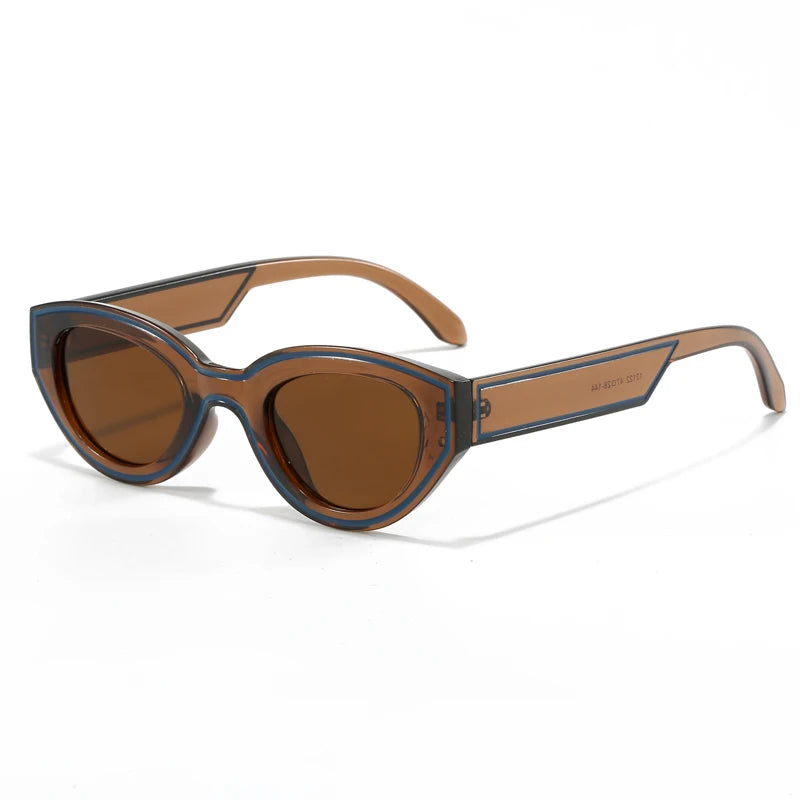 New Trendy Polygon Women Sunglasses Vintage Gradient Candy Color Shades Cat Eye Brand Designer Travelling Eyewear UV400...
