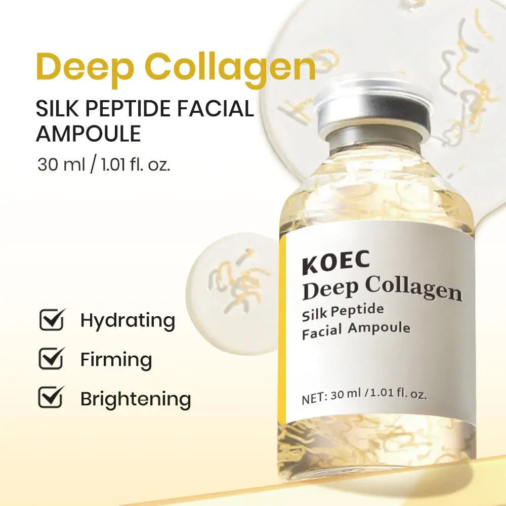 KOEC Deep Collagen Silk Peptide Ampoule 30ml - Korean Anti-Aging, Intensive Lifting, Skin Tightening Firming Serum