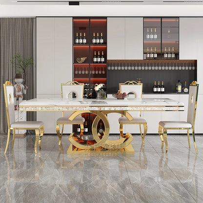 Kitchen Marble Dining Table Restaurant Side Chairs Living Room Study Dining Table Writing Office Muebles Commercial Furniture - Kimlud