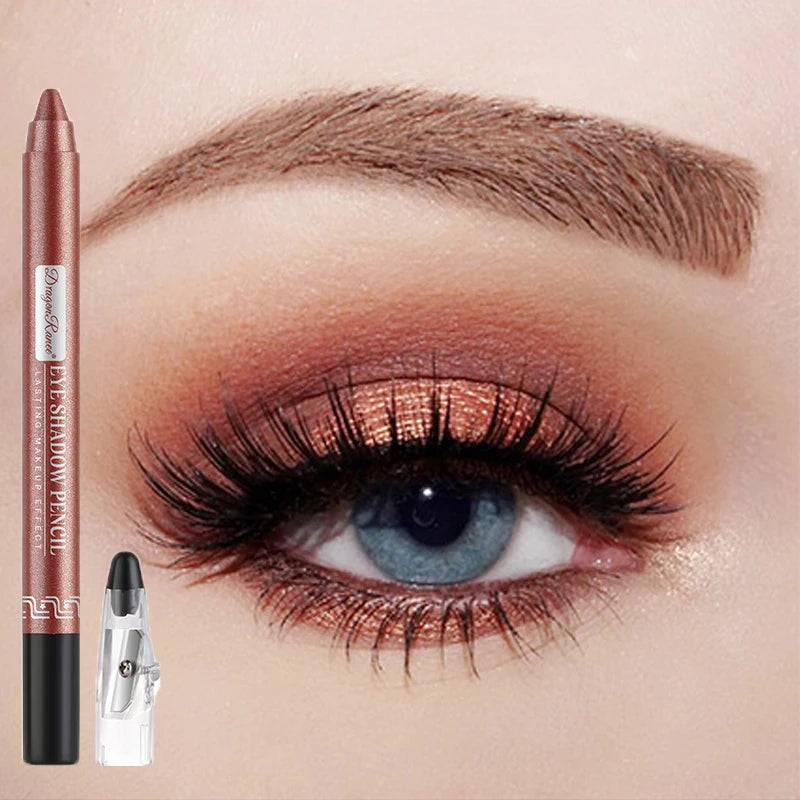 Metallic Blue Pearlescent Eyeshadow Pencil Stick Lasting Waterproof Smoky Glitter Grey White Purple Eye Shadow...