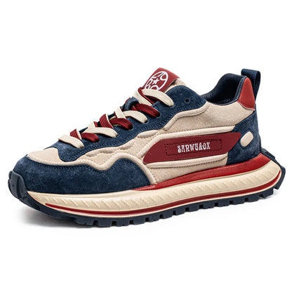 Color-Block Dad Shoes Men's Spring Autumn New Style Thick Bottom Sports Shoes Casual Running Shoes Low Cut Breathable Mesh - Kimlud