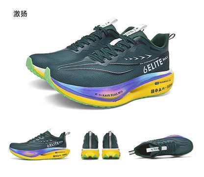 Fluorescence Sports Running Shoes Men Marathon Sneakers CarbonPlate Lightweight Breathable Comfortable Women Athletic Sneakers