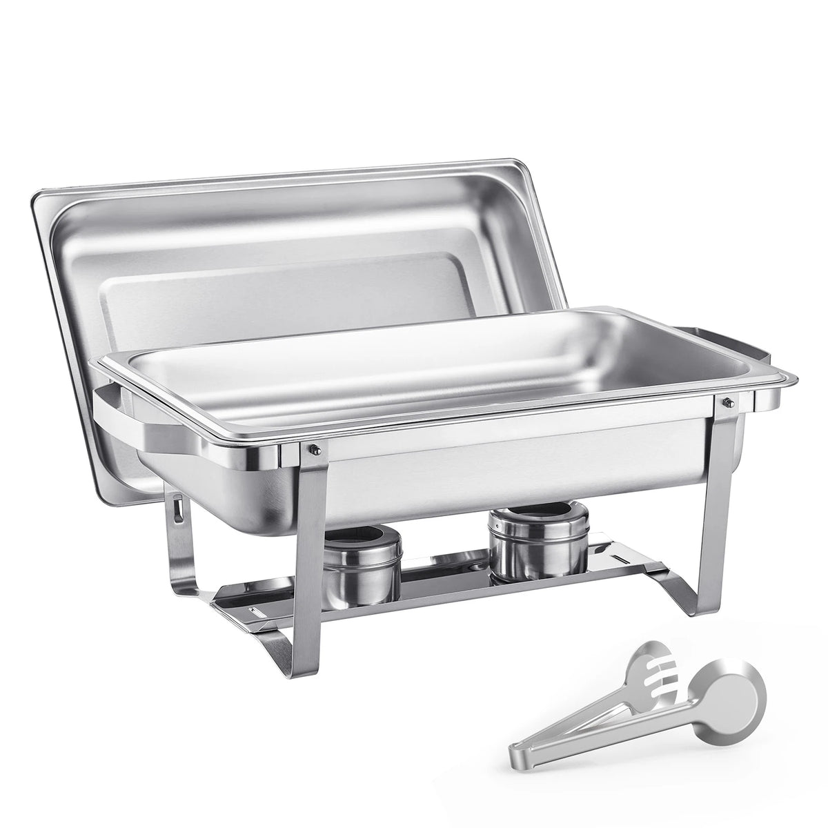 SucceBuy 8 Qt 4 Pack Chafing Dish Buffet Set Stainless Steel Chafer with 2 Full Size and 4 Half Size Pans Catering Warmer Server - Kimlud