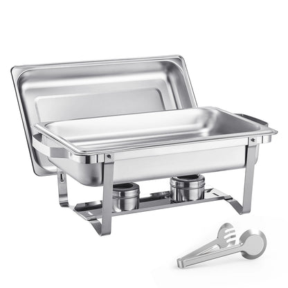 SucceBuy 8 Qt 4 Pack Chafing Dish Buffet Set Stainless Steel Chafer with 2 Full Size and 4 Half Size Pans Catering Warmer Server - Kimlud