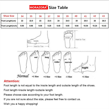 MORAZORA Big Size 34-43 New Genuine Leather Shoes Women Sandals Slingbacks Summer Shoes High Heels Party Wedding Shoes - Kimlud
