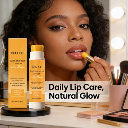 Turmeric Lemon Lipstick Soften Soothing Lip Skin Relieve Lip Dryness Brighten Improve Dullness Exfoliating Moisturizing Lip Balm