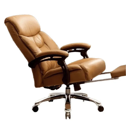 A Factory Direct Comfortable Synthetic Leather Boss Chair Business Swivel Office Chair Home Computer Chair for Work Home Use - Kimlud