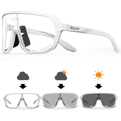SCVCN New Riding Cycling Sunglasses Outdoor Sports Running Goggles Men's Mtb Bicycle Glasses Women Cycling Eyewear 1 Lens