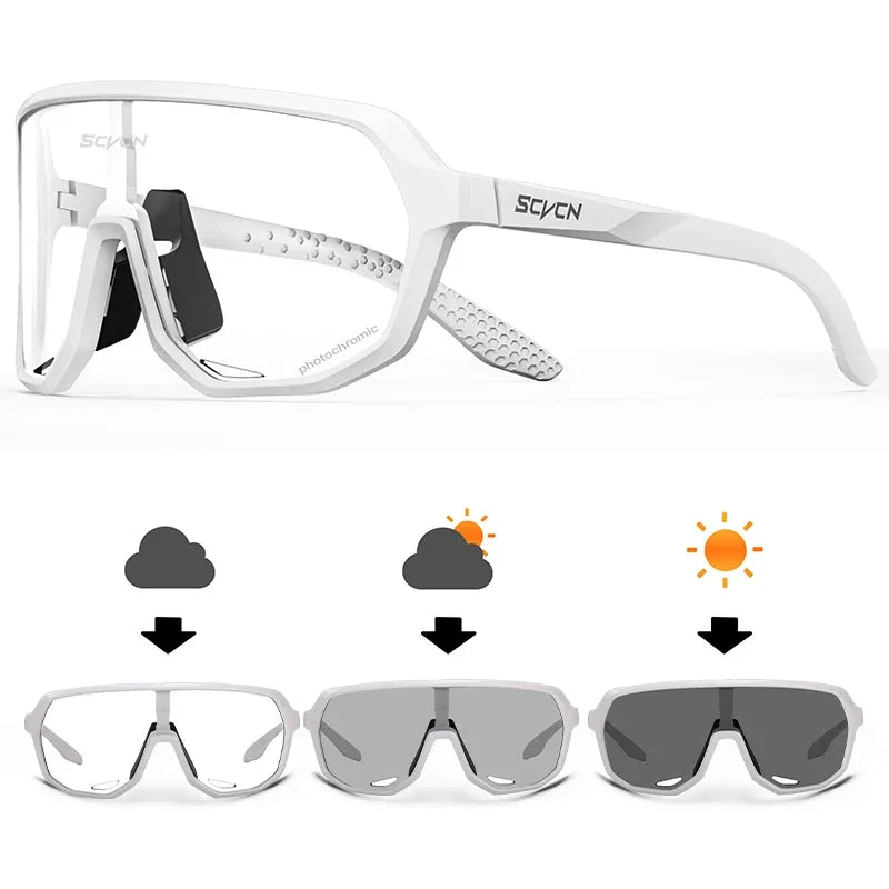 SCVCN New Riding Cycling Sunglasses Outdoor Sports Running Goggles Men's Mtb Bicycle Glasses Women Cycling Eyewear 1 Lens