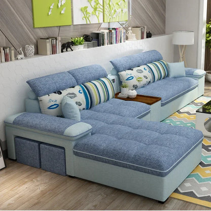 A Klassische stoff sofa moderne weiß wohnzimmer möbel sofa set l form hochzeit Sectional Sofa | Kimlud Luxury Sofa