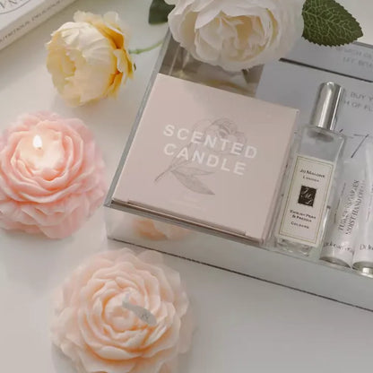 Creative Peony Candle Floral Fragrance Mothers Day Gift Idea Handmade Soy Wax Aromatherapy for Home Decor Favor Present