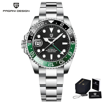 PAGANI DESIGN V4 GMT Watches Men's Luxury Automatic Mechanical Wristwatch Sapphire Glass 40MM Stainless Steel Waterproof Watch