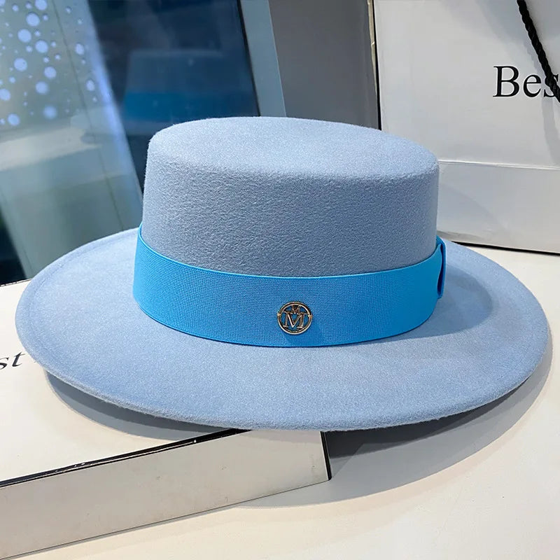 Fedora Hats for Women Fashion Elegant Bowler Dress Caps Panama Church Wedding Ribbon Band Hat Men Felt Jazz Hat