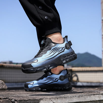 Big Size Men and Women Rotary Buckle Work Safety Shoes Men Air Soft Sole Lightweight Sneakers Protective Fashion Work Shoes