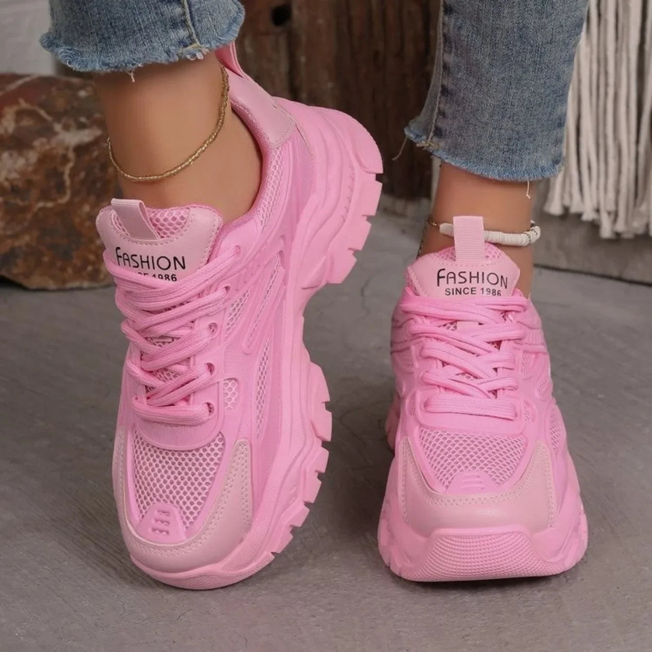 Women Sneakers 2024 New Fashion Chunky Sneakers Women Outdoor Tennis Platform Sports Shoes for Women Lightweight Designer Shoes - Kimlud