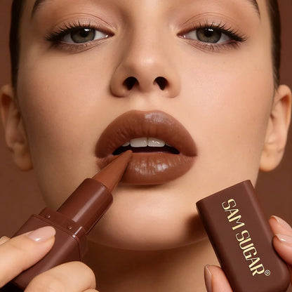 1PC Professional Lipstick Waterproof Lips Makeup Long Lasting Pigment Chocolate Brown Red Lipsticks Velvet Matte Tint...