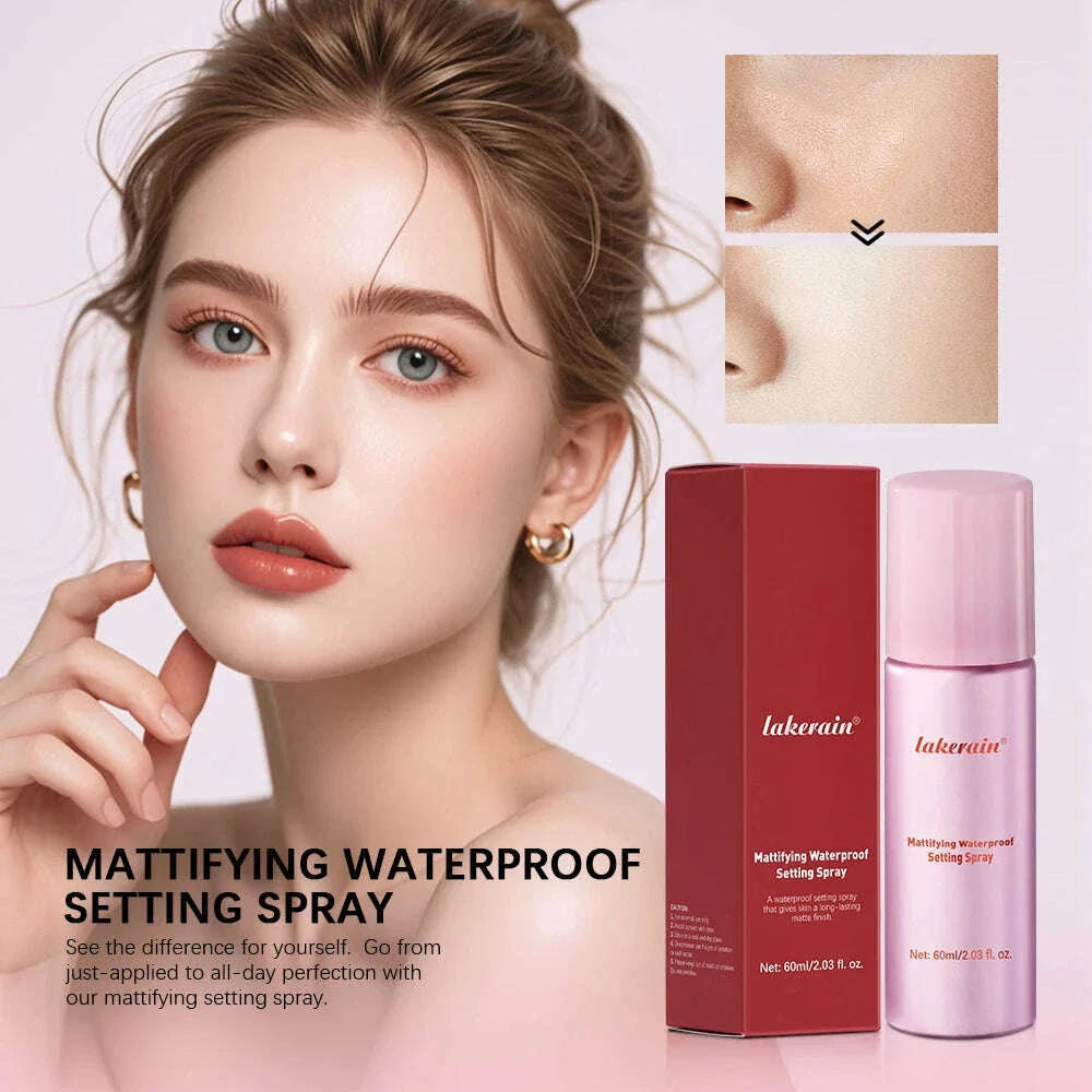 Waterproof Mattifying Setting Spray Glossy Matte Base Makeup Control Oil Non-Sticky Waterproof Make-up Fixer Spray For All Skin