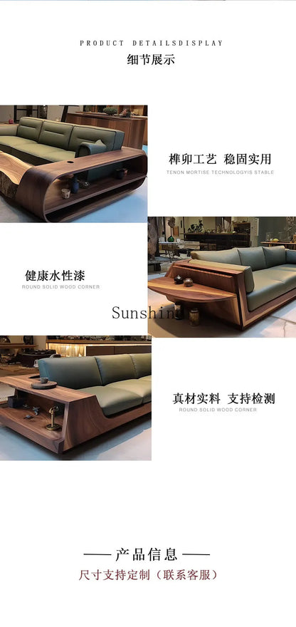 New Chinese-style sofa B & B villa office living room ash wood high-end custom furniture | Kimlud Office Luxury Sofa