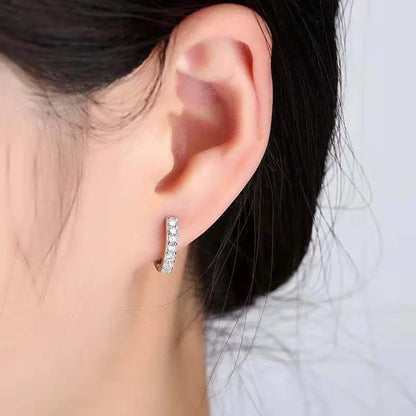 925 Sterling Silver Shining Zircon Earrings for Women Vintage Simple Round Circle Hoop Earrings Designer Party Jewelry...