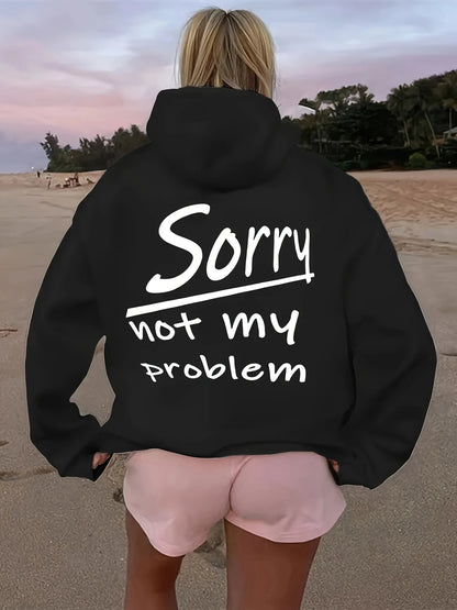 Basic Polyester Hoodie Alphabet Print 100_ Polyester Women Autumn and winter  Comfortable Pullover Crewneck Loose Female Clothes