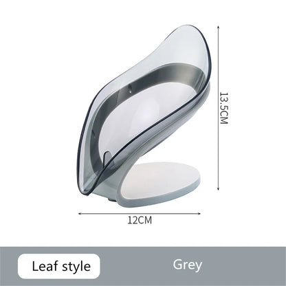 Suction Cup Soap Dish Box For Bathroom Shower Soap Holder with Drain Portable Leaf Shape Toilet Laundry Soap Rack Tray...