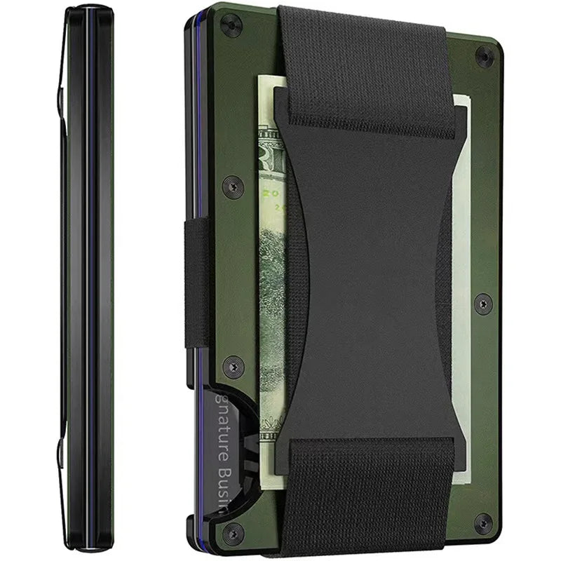 Minimalist Business Card Holder Wallet RFID Credit Visit Cardholder Money Clip Small Metal Wallets for Men Women Porte-cartes