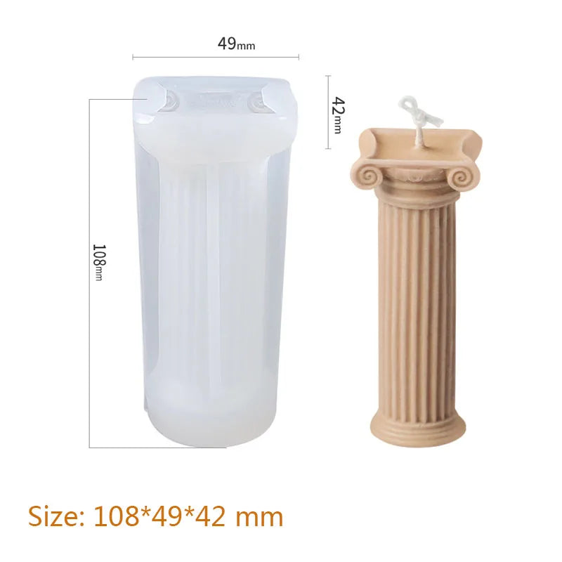 3D Roman Column Candle Mold Ancient Pillar Silicone Mold DIY Venus Portrait Scented Candle Body Plaster Silicone Mold Home Decor
