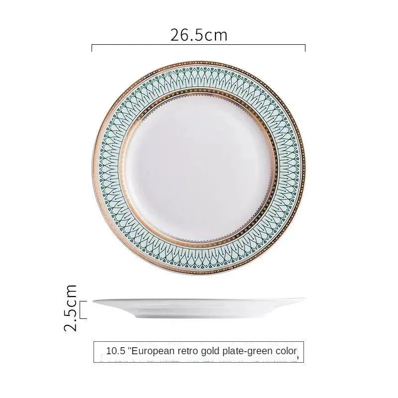 European style ceramic desserts, salad plates, restaurants, light luxury dishes, kitchen utensils - Kimlud