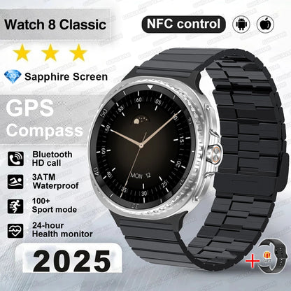 Fashion Watch 8 Ultra Classic GPS Smart Watch Compass Rotating Dial NFC HD Call Chat GPT 3ATM Waterproof 100+Sports Smart Watch