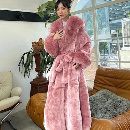 2024 Long Mink Coats Women Fur Coats Winter Outwear Faux Fur Jacket Female Long Sleeve Ladies Casual Oversize Fur Coat Parkas