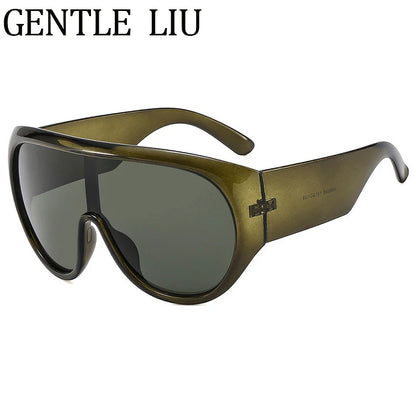 Y2K Oversized Shield Mask Sunglasses Women Futuristic Visor One-Piece Steampunk Big Frame Goggles Punk Shades Windproof...