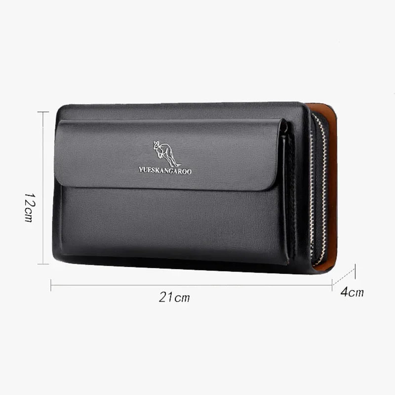 Men's Wallet Long Male Purse Vintage PU Leather Man Clutch Money Bag Wristlets Walets for Men 2025 Caibu Coin Card Holder Murse