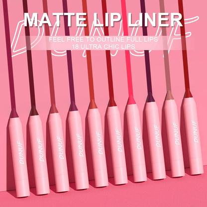 18-Colors Lipstick Pencil Waterproof Sexy Red Matte Contour Tint Lipstick Lasting Non-stick Cup Lipliner Pen Lip Makeup...