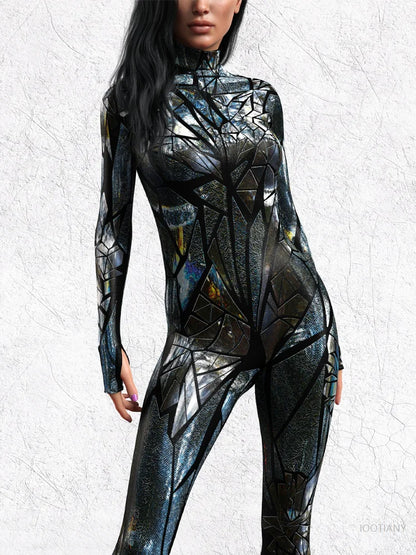 Cyberpunk Future Technology Halloween Carnival Women's Leotard Gothic Cool Jumpsuit 3D Printing Party Role Playing Costume