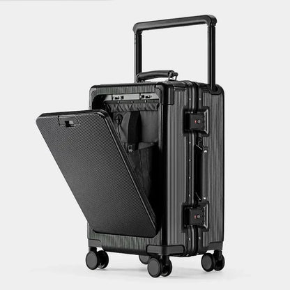 Premium PC Wide Trolley Luggage Front Opening Multi-Functional Women's 20-Inch Boarding Box and Men's 24-Inch Suitcase...