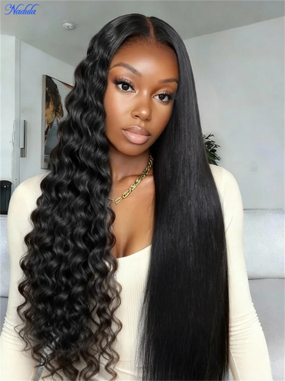Nadula 7x5 Bye-Bye Slip™ Glueless Wig Chestnut Brown Ombre Burmese Curly With Finger Coil Ends Drawstring Human Hair Wig...