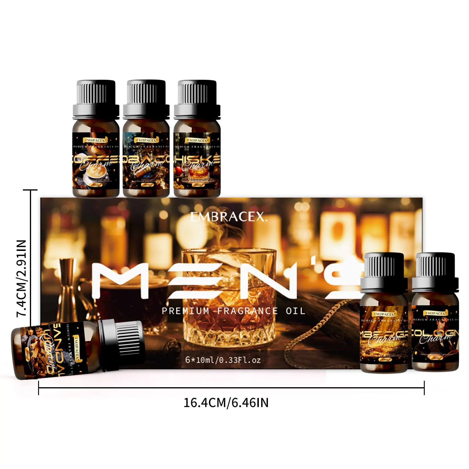 6PC/1PC 10ML Men's Essential Oils Skincare massage oil men's gift Father's Day gift Cologne Tobacco Sandalwood Perfume