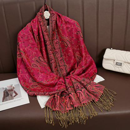 Luxury Brand Autumn Cashmere Pashmina Shawl Lady Wrap Warm Winter Scarves Design Print Female Foulard Cotton Stoles...