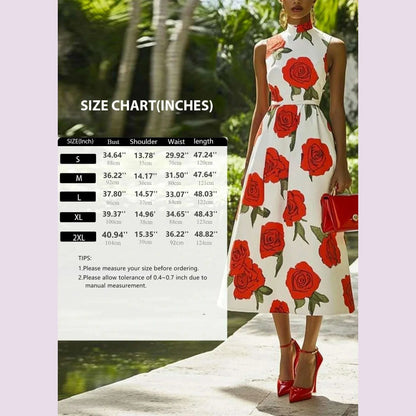 Modigirl 2025 New Woman Flower Print Midi Dresses Summer Skinny Stand Collar Elegant Vintage Romantic Evening Dress for Women