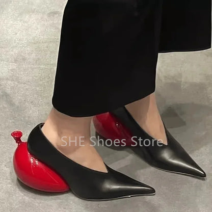 Balloon Strange Heel Pumps for Women Sexy Pointed Toe High Heel Shallow Sandals Summer Breathable Ladies Party Dress...